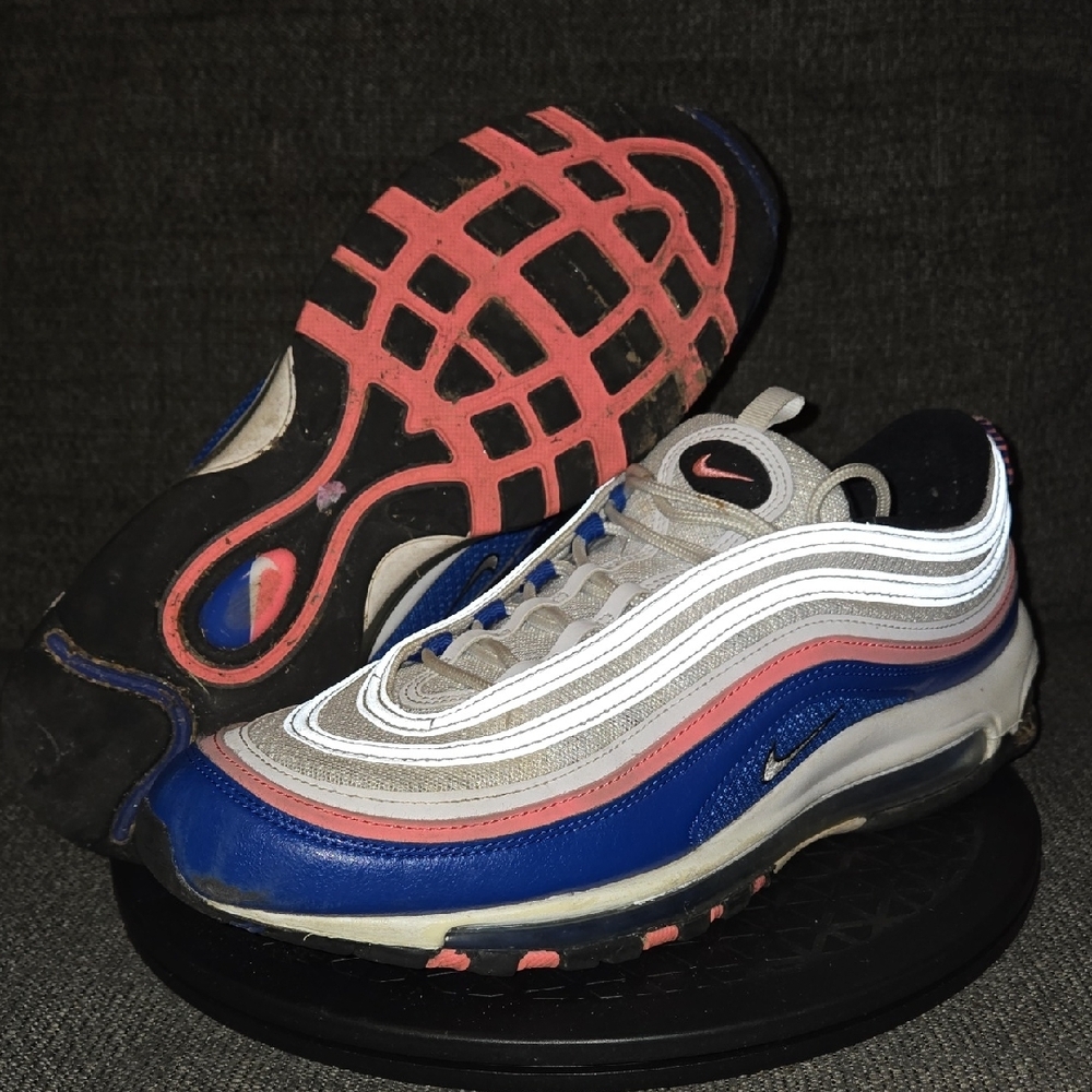 Nike Air Max 97 with Blue, Pink, and Gray Accents